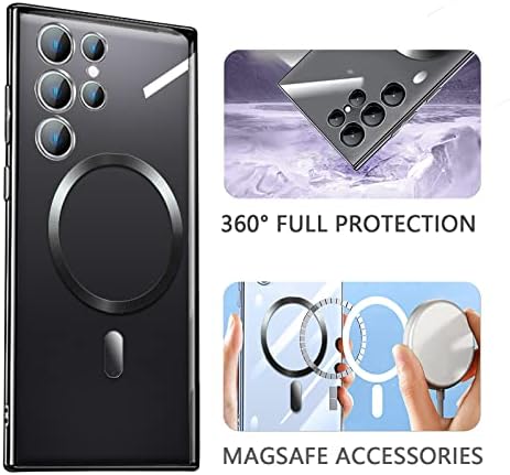 מקרה מגנטי Micger עבור Samsung Galaxy S22 Ultra Case עם הגנה מלאה על כיסוי מצלמה [טיפה 6ft נבדק ותואם ל- Magsafe]